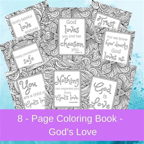 gods love scripture coloring pages bible verse etsy