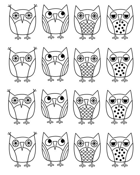 baby owls colouring pages page