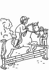 Pferde Ausmalbilder Pferd Springreiten Springen Malvorlage Malvorlagen Beim Ausmalen Kostenlose Cheval Saute Familie Kinder Drucken Pferdesport sketch template