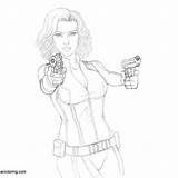 Widow Avengers sketch template