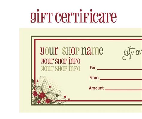 massage gift certificate template  printable professional template