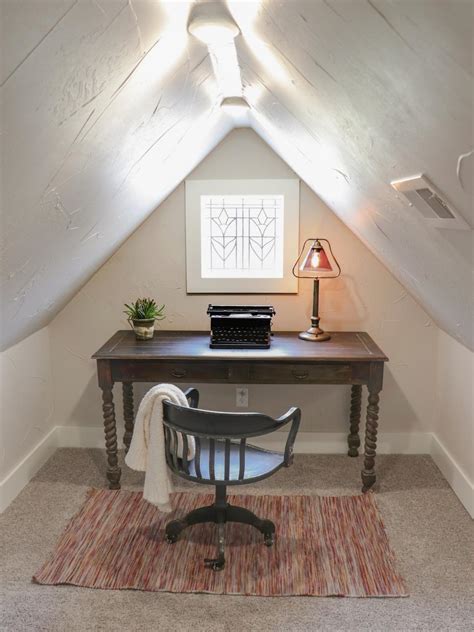 attic converted  small home office hgtv