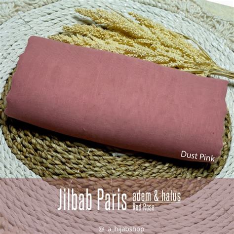 jilbab paris premium  red rose segiempat bahan katun kerudung
