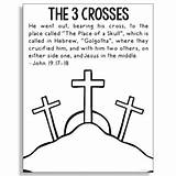 Coloring Crosses Easter Religious Bible Craft Activity Story sketch template