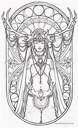Natasailincic épinglé Baila Adultos Obscura Adding Bruja Cernunnos Hern Horned Goddess Inspo Lineart sketch template