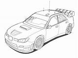 Subaru Sti sketch template