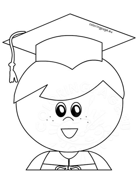 graduation hat coloring page