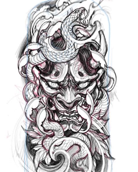 hannya mask tattoo designs  meaning  japanese oni demon samurai tattoo design