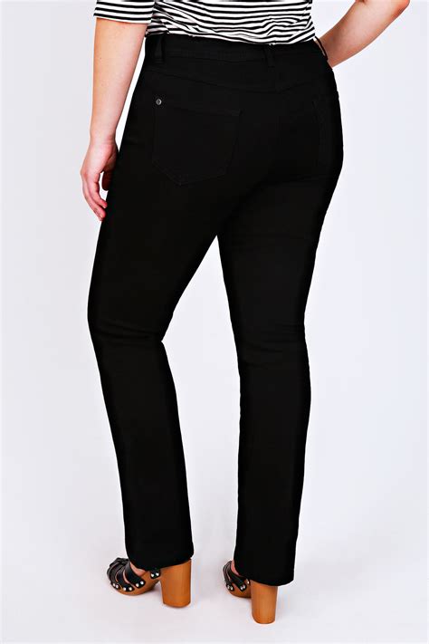 black bootcut 5 pocket jeans plus size 14 to 32