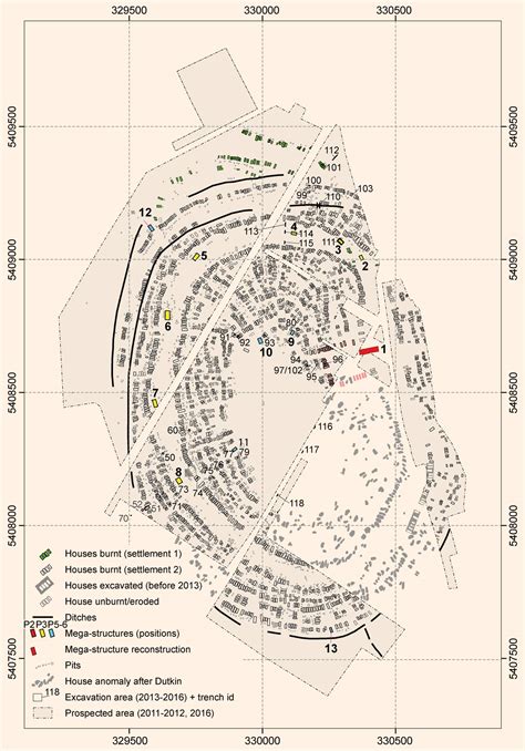 archaeological map   neolithic urban center  maidanetske  ukraine   occupied