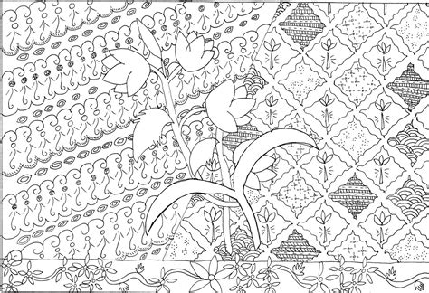 sketsa gambar batik sederhana  anak sd terkini baticouple