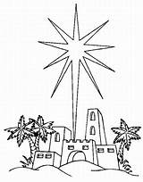 Christmas Coloring Star Nativity Colors Pages Template sketch template