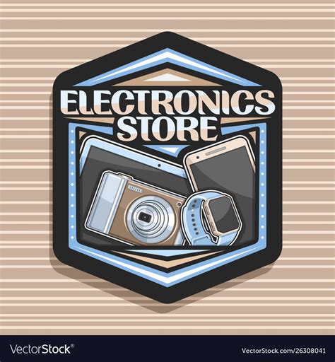 logo  electronics store vector image  vectorstock electronics store vector logo electronics