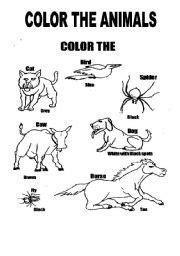 english worksheets animals coloring