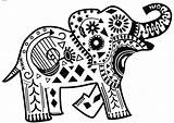 Elephant Coloring Pages Tribal Adults Henna Animal Printable Motifs Amusants Print Cute Drawing Pattern Book Color Getcolorings Colouring Toy Mandala sketch template