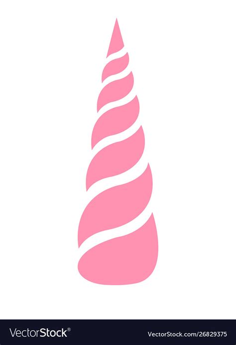flat pink cartoon unicorn horn icon royalty  vector