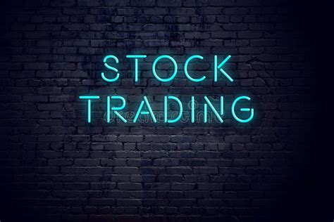 night view  neon sign  inscription stock trading stock