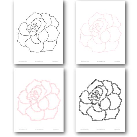 printable rose outline template