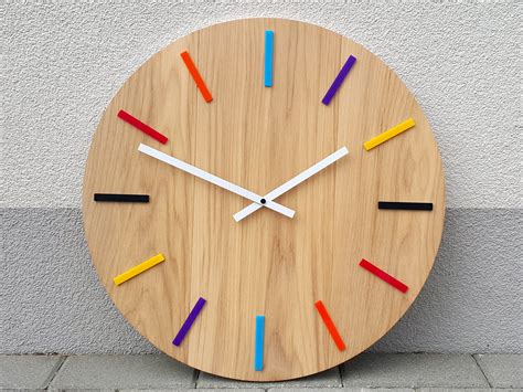 large wall clock oak   cm wood clock colorfull wall clock modern wall clock