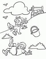 Nursery Coloring Pages Jill Jack Rhymes Kids Rhyme Printable Little Preschool Worksheets Colouring Color Sheets Popular Activities Crafts Fall Song sketch template