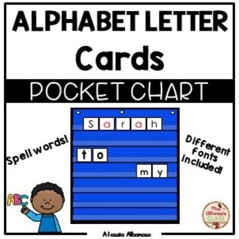 pocket chart alphabet center cards  alessia albanese tpt