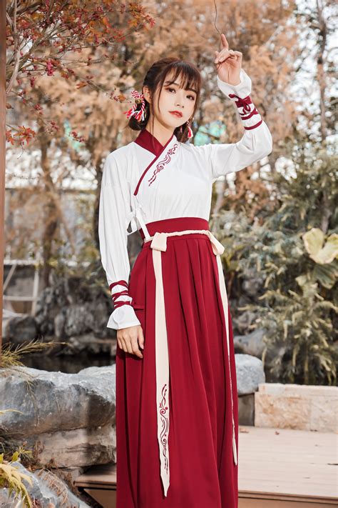 buy traditional chinese costume embroidery collar ru skirt