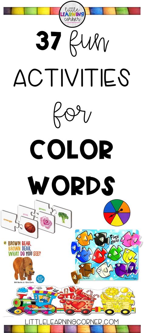 fun activities  teaching color words  learning corner