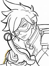 Tracer Coloring Overwatch Pages Template sketch template