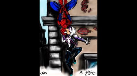 Spiderman Kissing Spider Gwen Speed Drawing Youtube