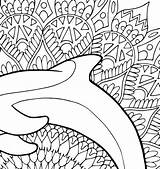 Zentangle Dolphin sketch template