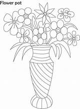Pot Flower Drawing Coloring Vase Plant Pages Flowers Easy Line Printable Kids Drawings Print Shading Kid Pots Beautiful Getdrawings Clipart sketch template