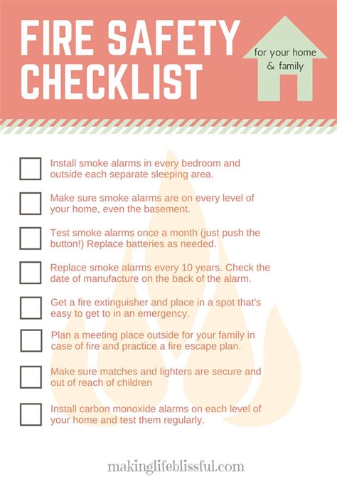 printable fire inspection checklist template