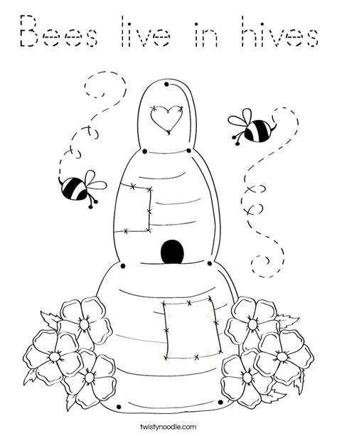 bees   hives coloring page tracing twisty noodle