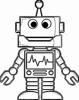 Robot Coloring Drawing Pages Sketch Kids Clipart Technology Colouring Printable Draw Line Awesome Robots Sheets Print Drawings Màu Tô Wecoloringpage sketch template