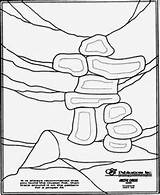 Inukshuk Stained Glass Patterns Pattern Bevel Panel Paper Delphiglass Mosaic Colouring Coloring Aboriginal Pieced Canadian Canada Inuksuk Choose Board Symbols sketch template