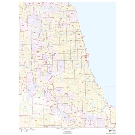 Chicago Illinois Zip Codes The Map Shop