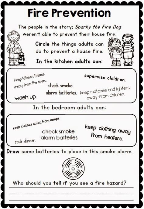 fire safety worksheets  printable worksheet template layla