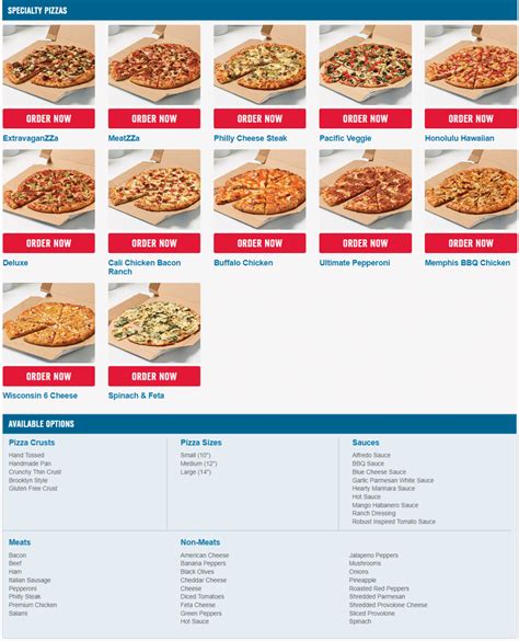dominos pizza menu  deals