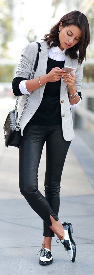 leather pants outfits  casual office attire fashion business