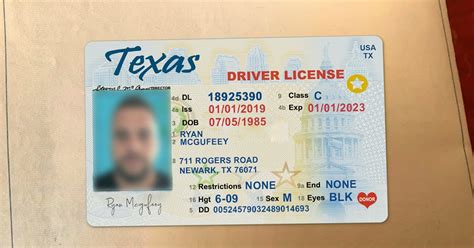 texas driving license template  verification  original