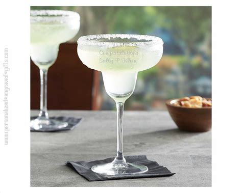 Classic Margarita 2 Glass Set Personalized And Engraved Spicy