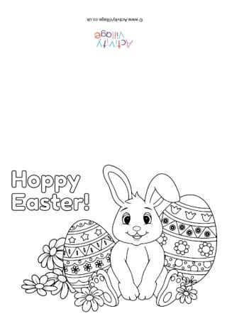 happy easter colouring card