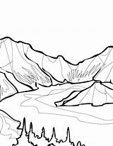 Coloring Mountain Pages Glacier Lake Drawing Clipart National Park Valley Kids Crater Yosemite Printable Clip Colouring Color Landforms Print Clipartmag sketch template
