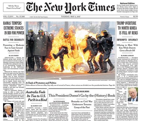 media propaganda of the day today s new york times front page common