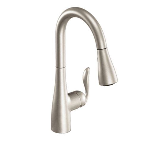 moen srs arbor single handlehole pull  kitchen faucet spot resist stainless
