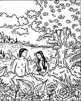 Adam Eve Coloring Pages Garden Eden Printable Creation Bible Kids Sunday School Story Print Coloring4free Days Clipart Sheets Color Colouring sketch template