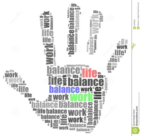 work life balance concept word cloud illustration stock illustration