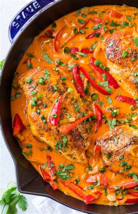 easy  pan thai chicken curry  coconut milk recipe filled