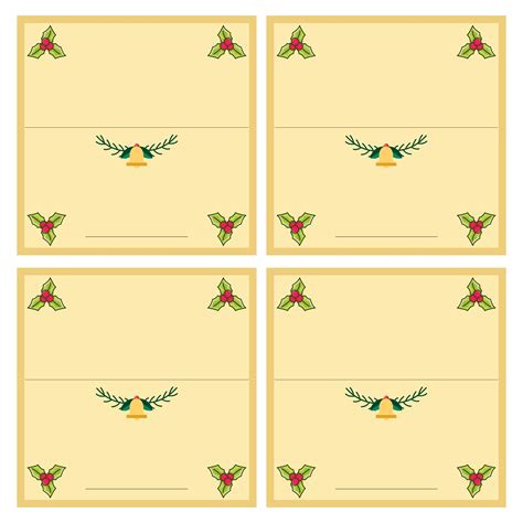 printable christmas place cards template printable word searches