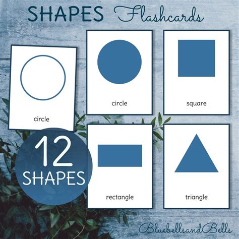 montessori printable shapes flash cards preschool matching etsy